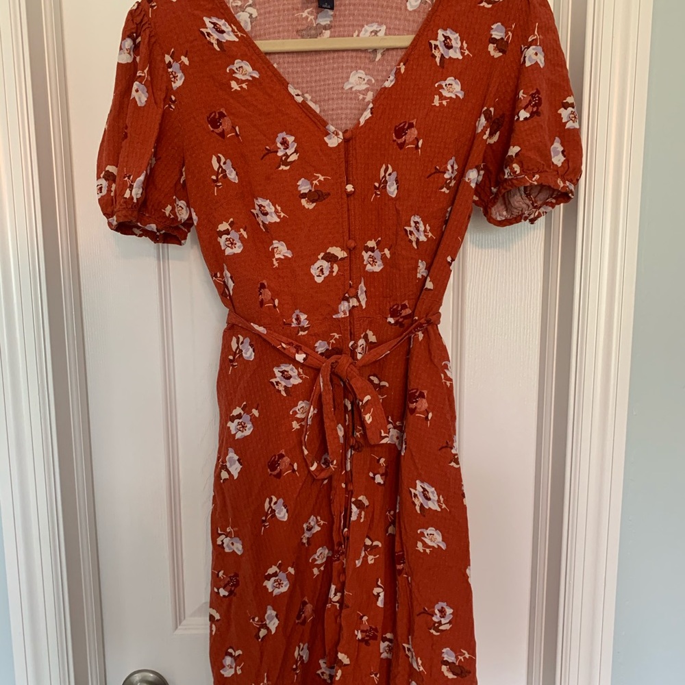 Burnt orange flower dress